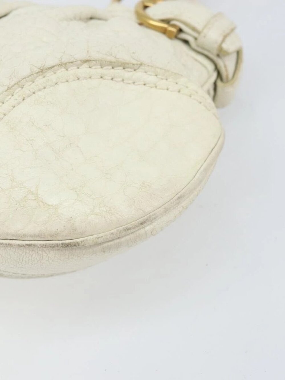Salvatore Ferragamo Hand Bag Leather White Gold Auth bs33230 - Picture 10 of 15